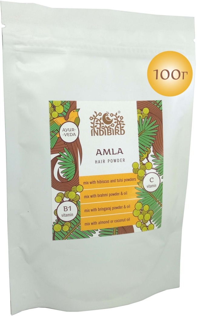 Амла, порошок для волос и тела (Amla Hair Powder), Indibird, 100г/1кг Амла, порошок для волос и тела (Amla Hair Powder), Indibird, 100г/1кг