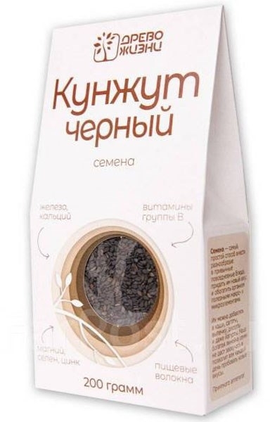 Кунжут черный, семена, Древо Жизни, 200г Кунжут черный, семена, Древо Жизни, 200г