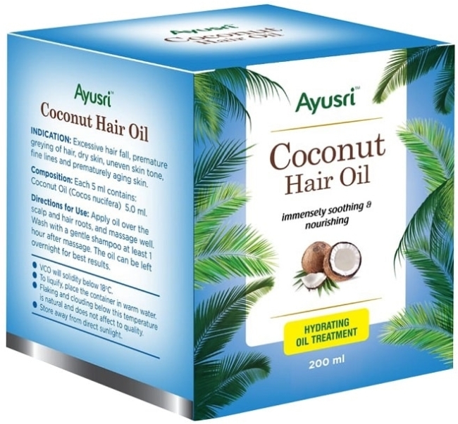 Кокосовое Масло для волос (Coconut Hair Oil) Ayusri, 200 мл Кокосовое Масло для волос (Coconut Hair Oil) Ayusri, 200 мл