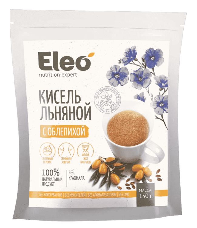 Кисель льняной с облепихой "Eleo", Специалист, 150 г Кисель льняной с облепихой "Eleo", Специалист, 150 г