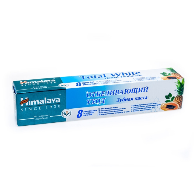Зубная паста Отбеливающий уход (Total White) Himalaya Herbals, 50мл Зубная паста Отбеливающий уход (Total White) Himalaya Herbals, 50мл