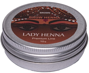 Краска для бровей Коричневая на основе хны (Premium Line), LADY HENNA, 10 г