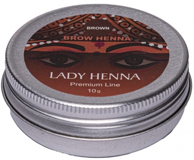 Краска для бровей на основе хны Коричневая (Premium Line) LADY HENNA, 10 г