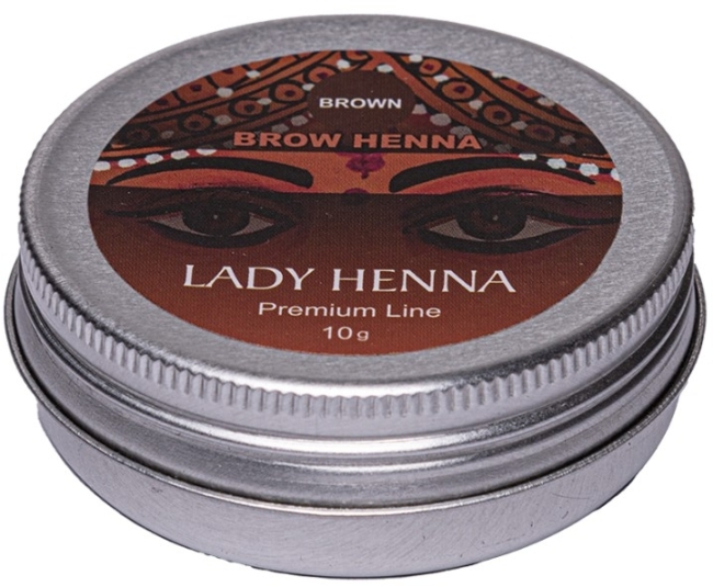 Краска для бровей Коричневая на основе хны (Premium Line), LADY HENNA, 10 г