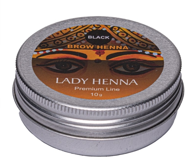Краска для бровей на основе хны Черная (Premium Line) LADY HENNA, 10 г Краска для бровей на основе хны Черная (Premium Line) LADY HENNA, 10 г