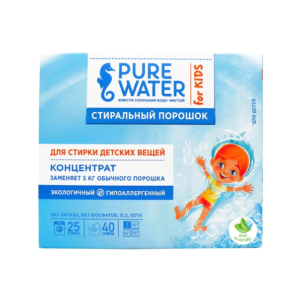 Стиральный порошок для детского белья (концентрат), Pure Water, 800г Стиральный порошок для детского белья (концентрат), Pure Water, 800г