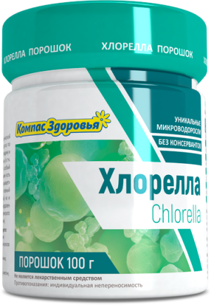 Хлорелла (Chlorella), Компас Здоровья, порошок, 100 г