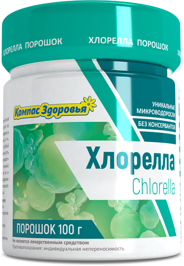 Хлорелла (Chlorella), Компас Здоровья, порошок, 100 г Хлорелла (Chlorella), Компас Здоровья, порошок, 100 г