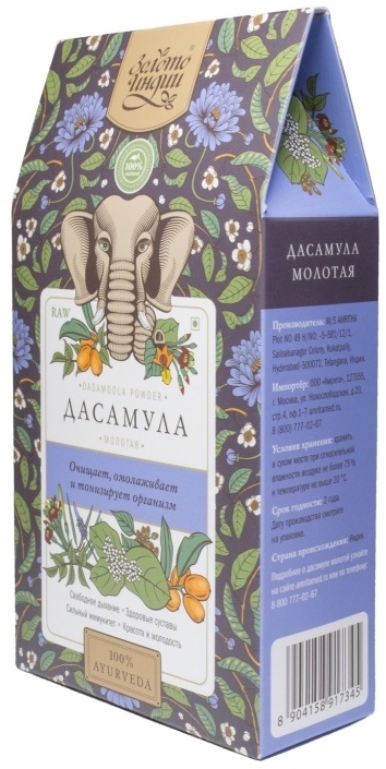 Дашамула, порошок 10 корней (Dashamoola Powder), Золото Индии, 100г/1кг Дашамула, порошок 10 корней (Dashamoola Powder), Золото Индии, 100г/1кг