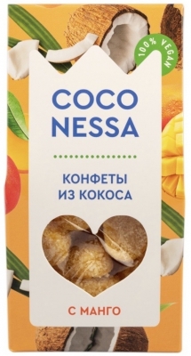 Конфеты из Кокоса с кусочками Манго, Coconessa, 90г