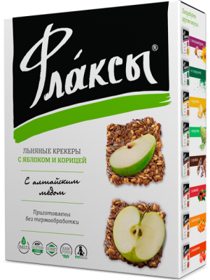 Флаксы с яблоком и корицей, Компас здоровья, 120 г Флаксы с яблоком и корицей, Компас здоровья, 120 г