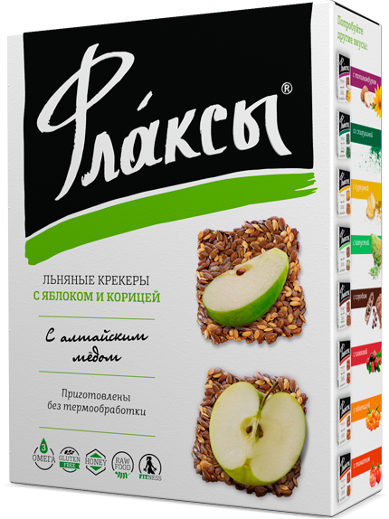 Флаксы с яблоком и корицей, Компас здоровья, 120 г Флаксы с яблоком и корицей, Компас здоровья, 120 г