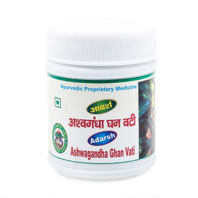 Ашваганда Гхан Вати (Ashwagandha Ghan Vati), Adarsh, таб. 40г Ашваганда Гхан Вати (Ashwagandha Ghan Vati), Adarsh, таб. 40г