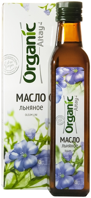 Масло льняное, нерафинированное сыродавленное, Altay Organic, 100/250/500 мл