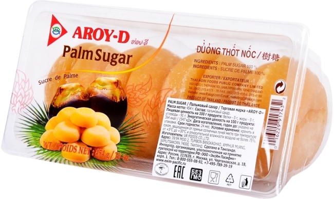 Сахар пальмовый (Palm Sugar), Aroy-D, 454 г Сахар пальмовый (Palm Sugar), Aroy-D, 454 г