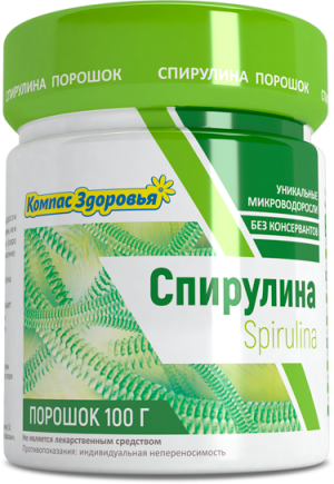 Спирулина, Компас здоровья, порошок, 100 г Спирулина, Компас здоровья, порошок, 100 г