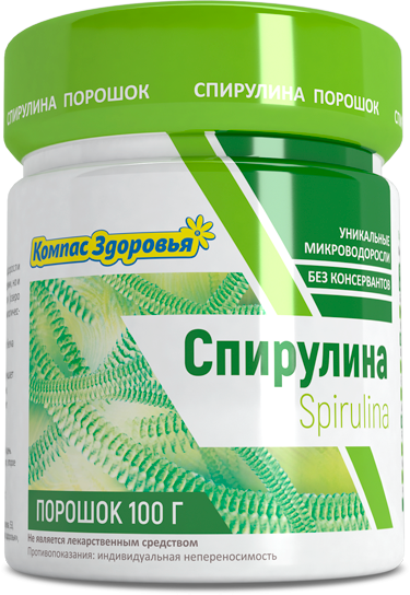 Спирулина, Компас здоровья, порошок, 100 г
